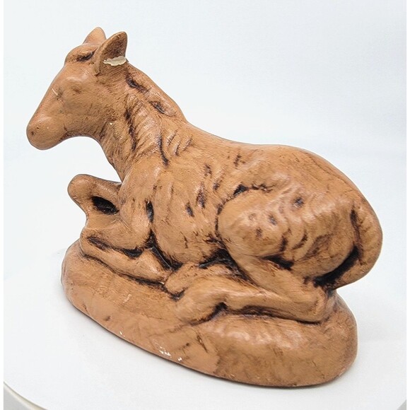 Nativity Donkey Ceramic Mold Glazed Tan Brown Animal Replacement Piece Vintage - Picture 4 of 17